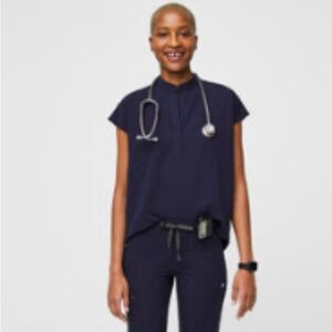 Women's Navy Rafaela Oversized Scrub Top - XXS / Navy